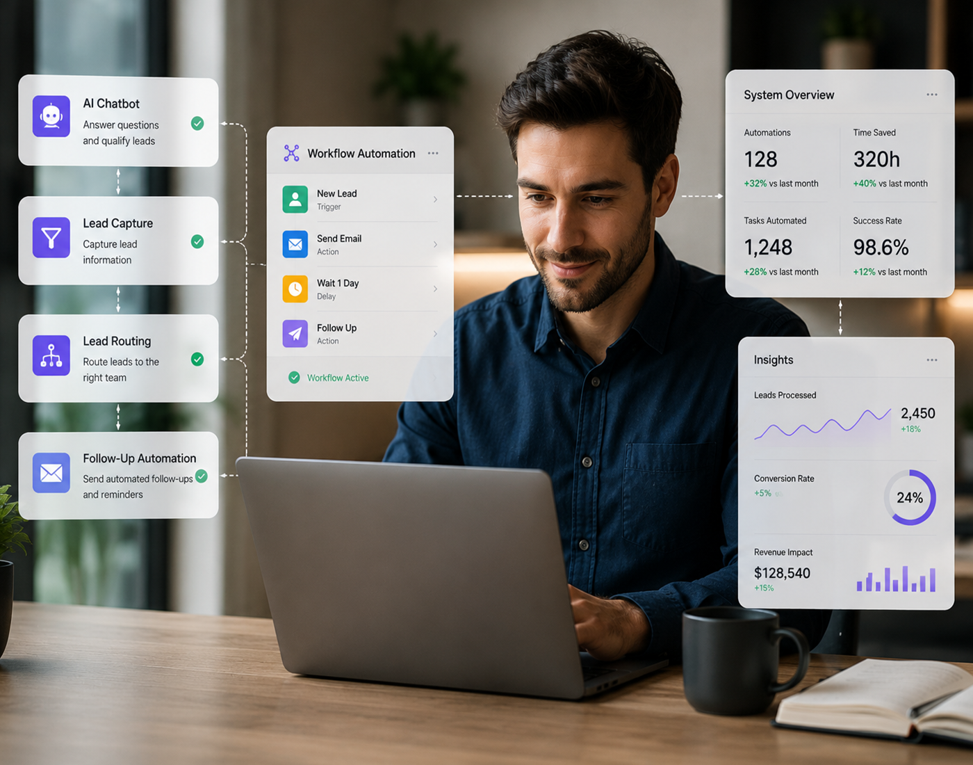 AI automation and software systems for modern business operations by IVISIONX
