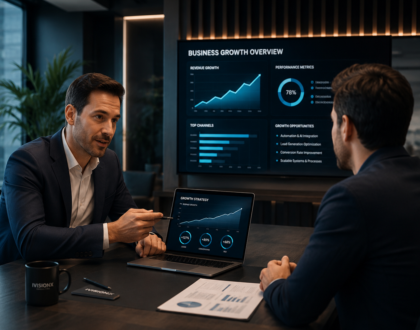 AI-powered business growth consulting systems by IVISIONX