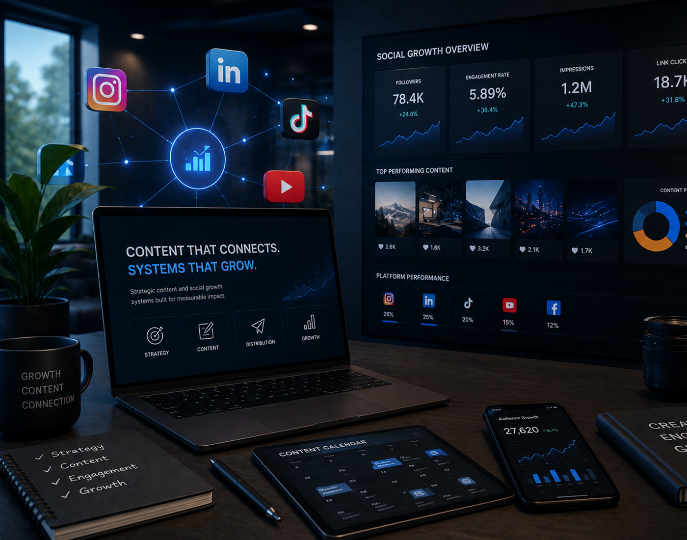 Content and social media growth systems for modern businesses by IVISIONX